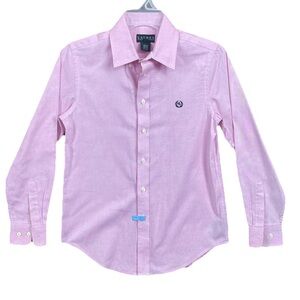 Lauren Ralph Lauren Boys collar buttons long sleeves dress shirt in pink size 14